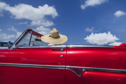 Red Car - Old red car in Havana, Cuba