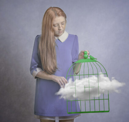 The Girl with the cage
