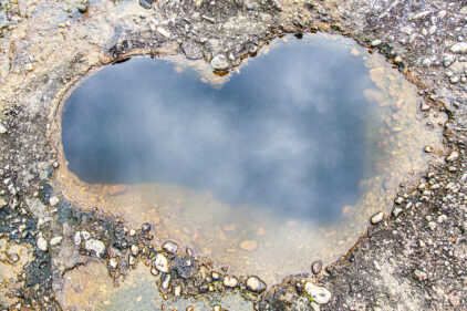 Heart-shaped hole in stone